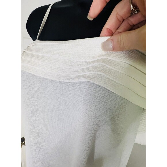 BP Cropped Flowey Spaghetti Strap Off Shoulder Camisole White Ivory Sz XS - Picture 4 of 10